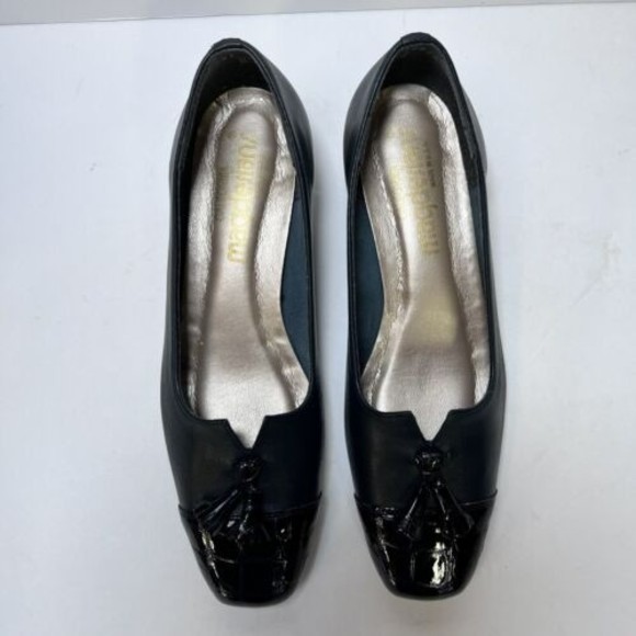 Vintage California Magdesians Women Navy Leather Tassel Shoes 6.5W USA Made - Picture 3 of 15